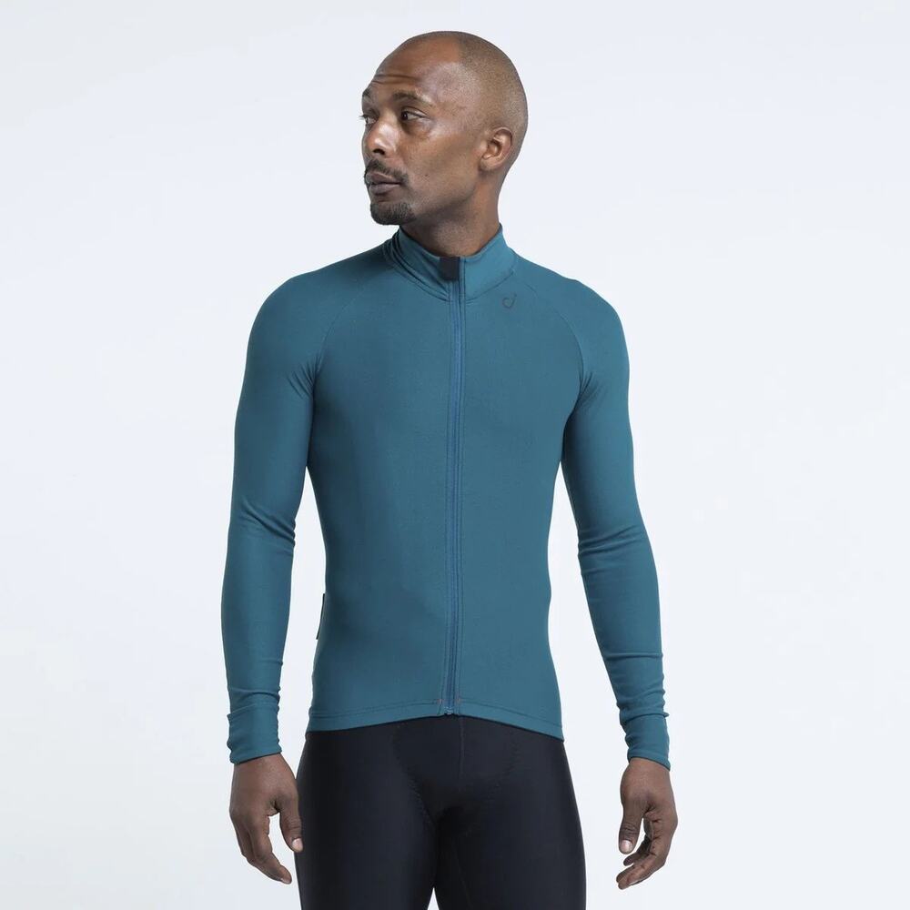Velocio Mens Signature Long Sleeve Cycling Jersey Top Teal XL